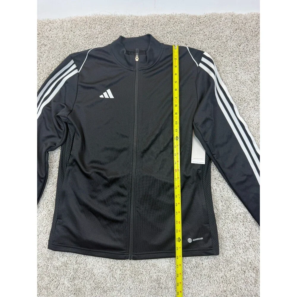 adidas AEROREADY Track Jacket XL Black White 3 Stripes Full Zip NWT